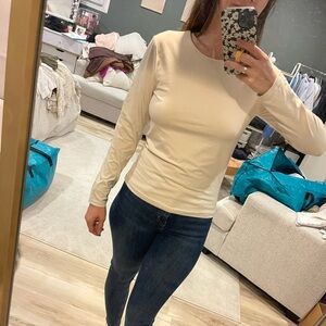 Nuuds Women’s Seamless Long Sleeve Shirt - Bone Large